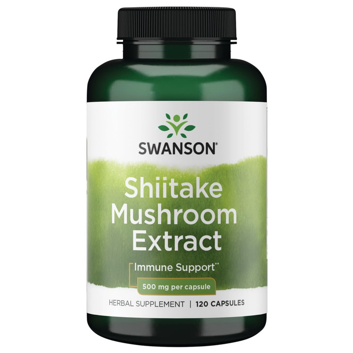 Swanson Shiitake Mushroom Extract (4:1) 500 Milligrams 120 Capsules