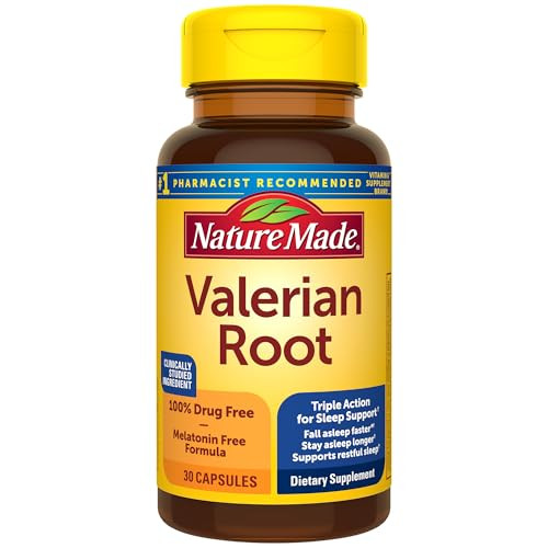Nature Made Valerian Root for Sleep Support, Melatonin Free Sleep Aid for Adults, 30 Valerian Root Capsules, 30 Day Supply