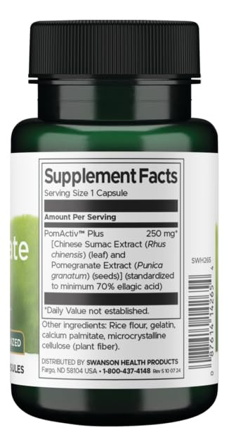 Swanson HRB Pomegranate EXT STD 250MG 60CAPS