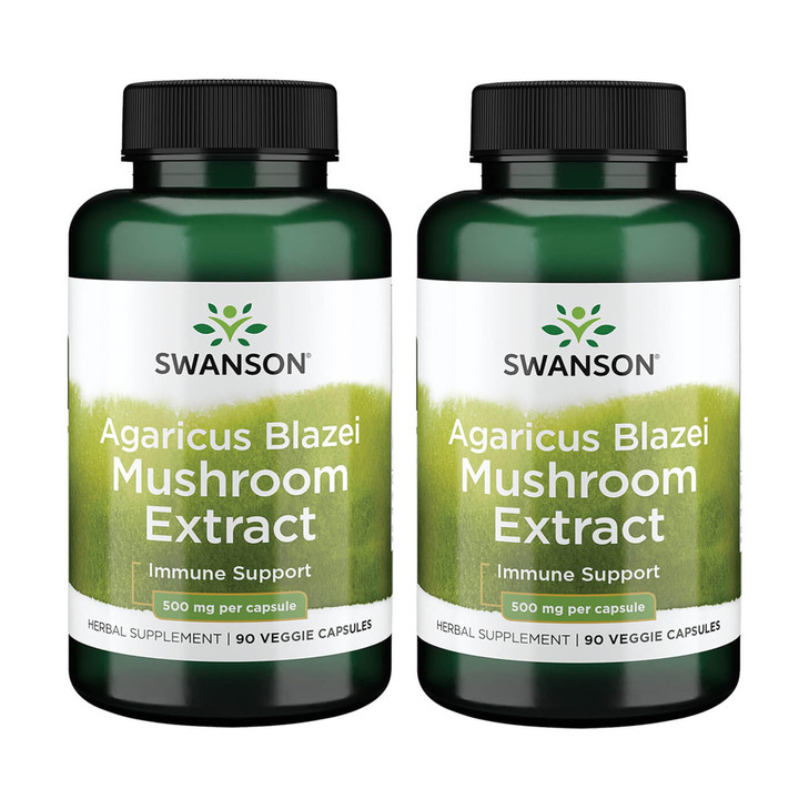Swanson Agaricus Blazei Mushroom Extract 500 Milligrams 90 Veg Capsules (2 Pack)