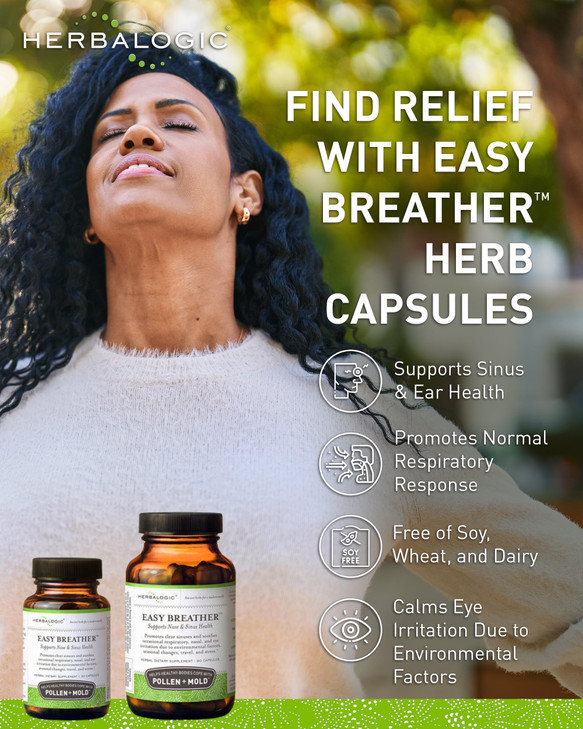 Herbalogic - Easy Breather Herb Capsules - Supports Nose & Sinus Health - Helps Healthy Bodies Cope with Pollen & Mold - Based on The Traditional Chi