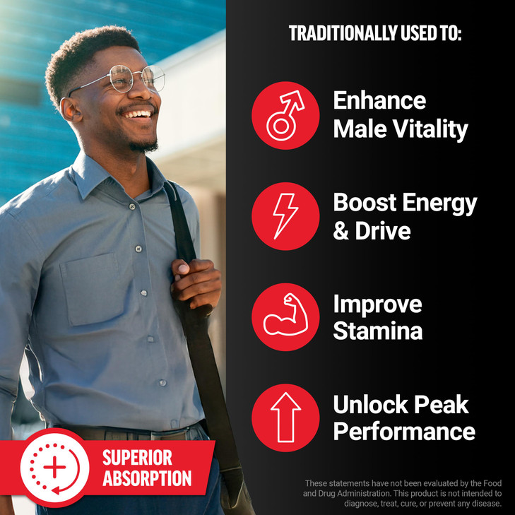 Force Factor Horny Goat Weed Gummies for Men, Natural Male Drive & Vitality Supplement with Ingredients for Superior Absorption, Delicious Passion Be
