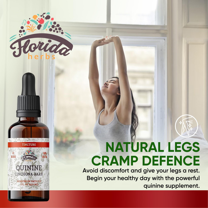 FLORIDA HERBS Quinine Tincture Extract, Quinine Liquid (Cinchona officinalis) Dried Bark Herbal Supplement- Non GMO Gluten Free in Cold-Pressed Veget