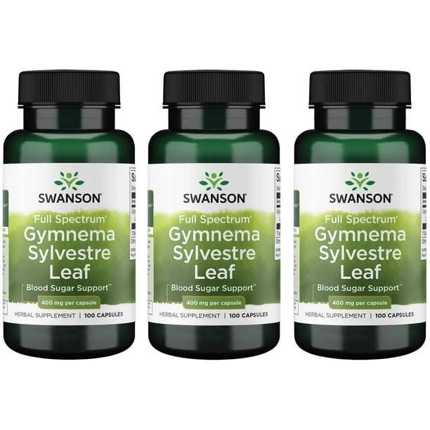 Swanson Full Spectrum Gymnema Sylvestre Leaf - Traditional Ayurvedic Herb - (100 Capsules) 3 Pack