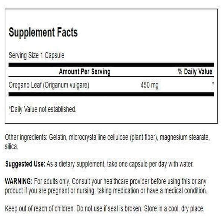 Swanson Oregano 450 Milligrams 90 Capsules