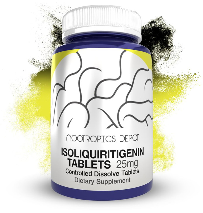 Nootropics Depot Isoliquiritigenin Controlled Dissolve Tablets | 60 Count | 25mg | Licorice Extract | Glycyrrhiza glabra | Mood, Relaxation, and Ener