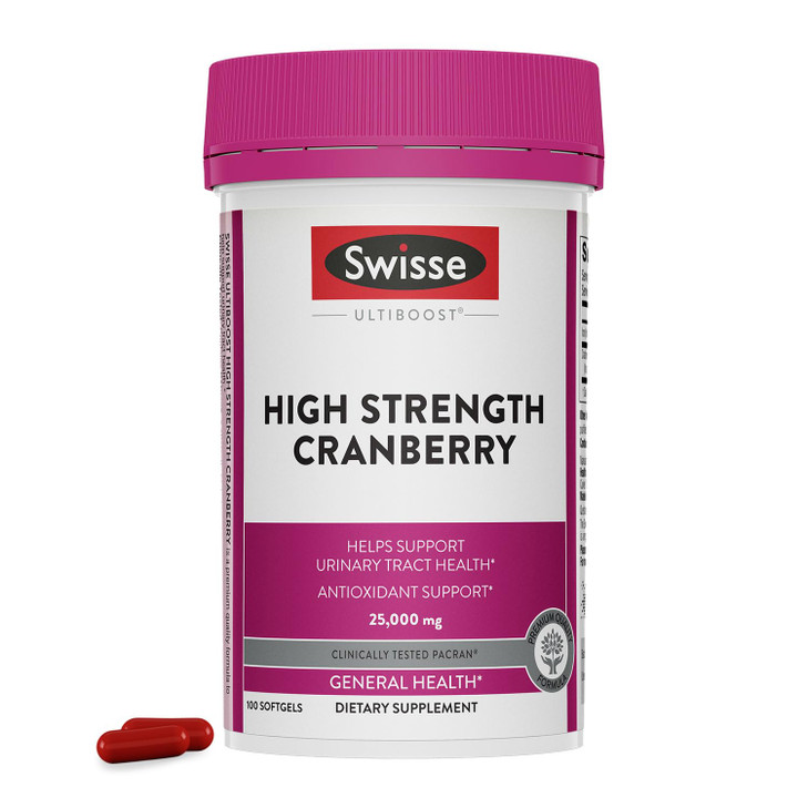 Swisse Cranberry Pills For Women & Men | PACran Cranberry Extract Supplement 25000mg | Urinary Tract Health Support for UTI * | Bladder & Kidney Supp