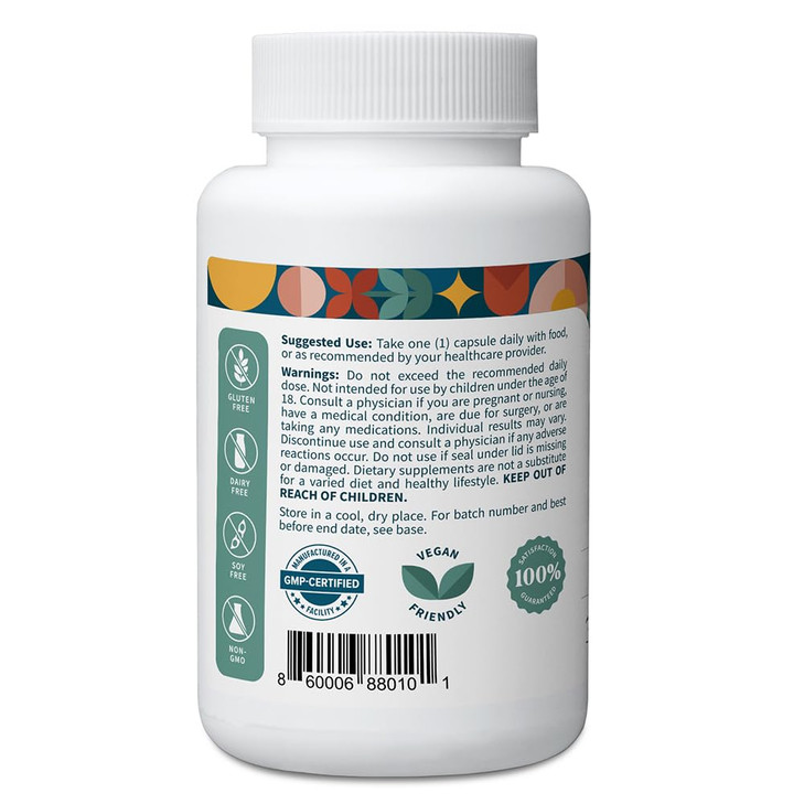 Pattern Wellness Odorless Organic Garlic - 1000mg - Supports Circulatory & Immune Health - Non-GMO, Gluten Free, Vegan - 60 Capsules