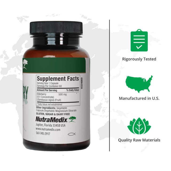 NutraMedix Elderberry Antioxidants Supplement Capsules - Elderberry Extract to Promote a Healthy Inflammatory Response, Daily Immune Support, and Bow
