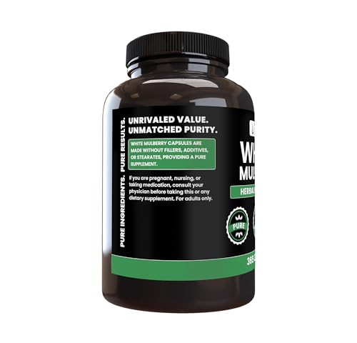 Pure Original Ingredients White Mulberry (365 Capsules) No Magnesium Or Rice Fillers, Always Pure, Lab Verified
