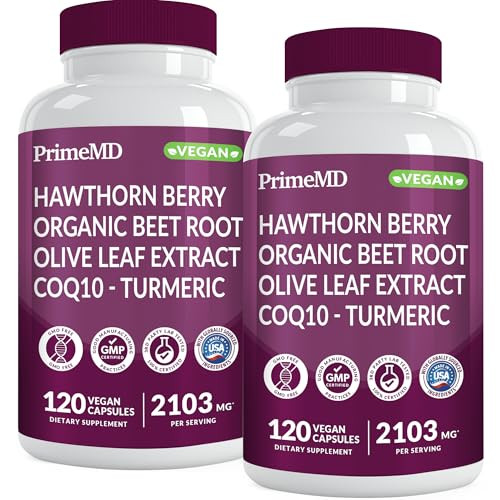26-in-1 Nitric Oxide Supplement - Heart & Circulation Support with CoQ10, Turmeric, Organic Beet Root, Hawthorn Berry & Garlic - 2103mg per Serving (