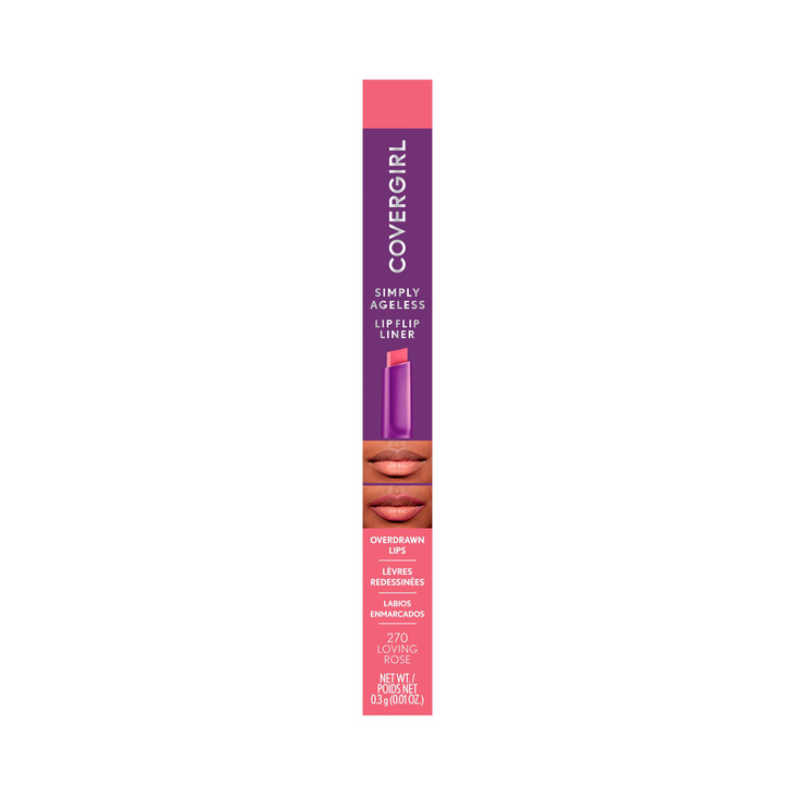 COVERGIRL Simply Ageless Lip Flip Liner, Loving Rose, Pack of 1