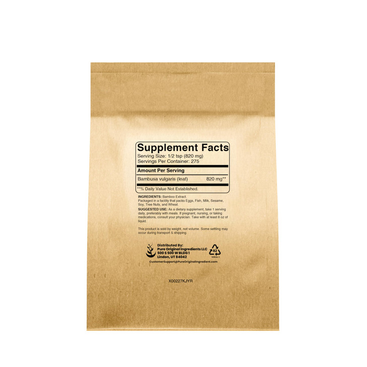 Pure Original Ingredients Bamboo Extract (8oz) Non-GMOm Gluten-Free, Herbal Supplement