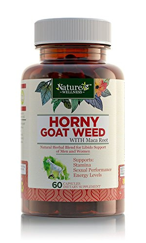 Horny Goat Weed Extract with Maca, Tribulus, L-Arginine, Ginseng - Enhance Energy & Performance for Men & Women - Boost Libido, Stamina & Sexual Heal