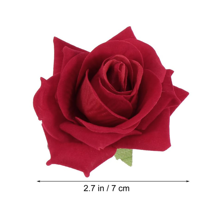 Lurrose Red Rose Hair Clips Floral Brooch Rose Hair Clips Hair Pins Brooch for Woman Girl Wedding Party Favor Accessories Flower Girl Hair Accessory