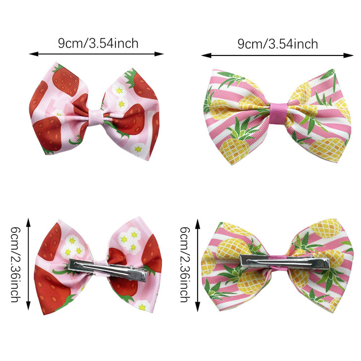 8 PCS Strawberry Pineapple Hair Clips for girls, Bow Hairpins Hair Bows Clips Fruit Hair Barrettes Hair Accessories for Girl Women