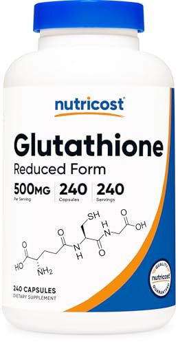 Nutricost Glutathione Capsules 500mg, 240 Capsules - Gluten Free, GMO Free