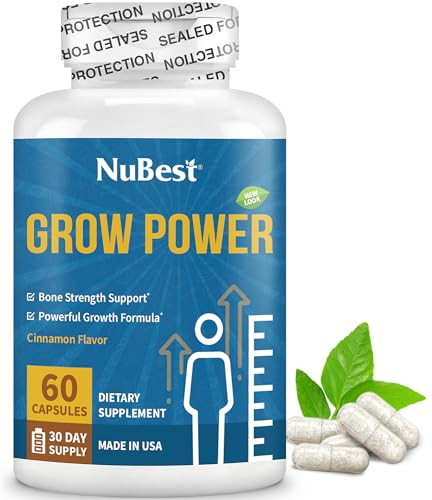 NuBest Grow Power - Calcium Supplement, Magnesium Supplement with Vitamin D3, B6, Zinc, Phosphorus and Multivitamin for Strong Bones, Overall Health