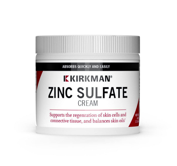 Kirkman Zinc Sulfate Cream 113 gm/4 oz Minerals Gluten/Casein Free