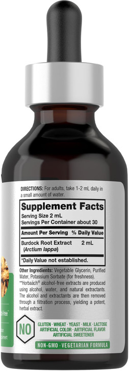 Horbäach Burdock Root Tincture | 2 fl oz | Super Concentrated Herb Extract | Vegetarian, Non-GMO, Glutren Free, Alcohol Free