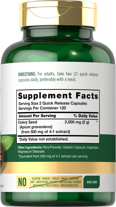 Carlyle Celery Seed Extract Capsules | 240 Count | Traditional Herb Supplement | Non-GMO and Gluten Free Formula