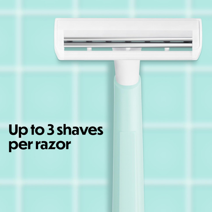 BIC Silky Touch Women's Disposable 2 Blade Razors, Pretty Pastel Handles and Travel Ready, 10-Pack