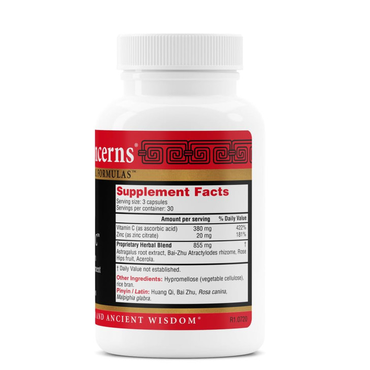 Health Concerns Astra C  Immune Support, Cold Prevention & Antioxidant Formula  Vitamin C, Zinc, Astragalus, Atractylodes, Rose HIPS & Acerola  Na