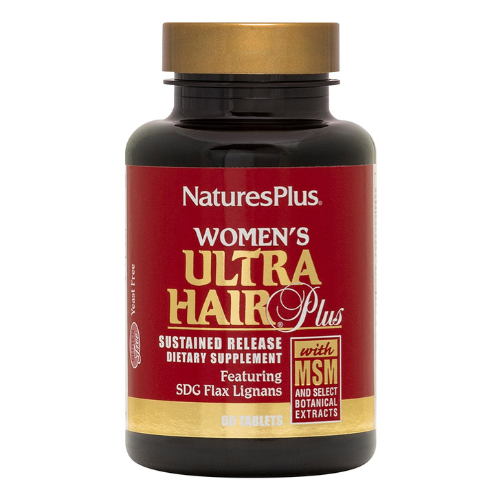NaturesPlus Womens Ultra Hair Plus - 60 Sustained Release Tablets, Pack of 2 - Nutritional Support for Healthy Hair Structure - Gluten Free - 60 Tot