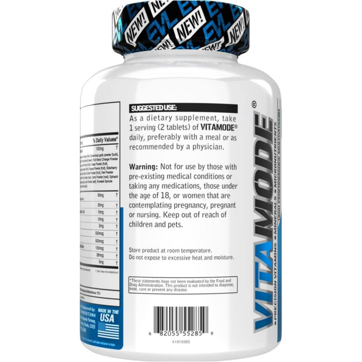 EVL Advanced Daily Multivitamin - Men's Multivitamin with Essential Minerals Phytonutrient Complex and VitaMode Active Mens Vitamins for Energy with