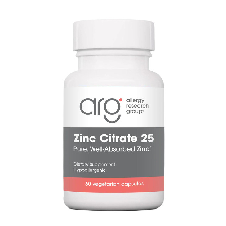 NutriCology Zinc Citrate - Delivers 25 mg Zinc Citrate - Supports Immune Response, Cognitive Health & Cellular Function - 60 Servings - 60 Capsules