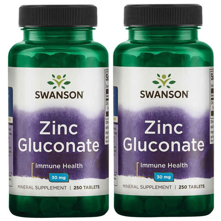 Swanson Zinc Gluconate - Mineral Supplement Promoting Prostate Health, Vision Health, & Immune Support -Gluconate Form for Optimal Absorption - (250