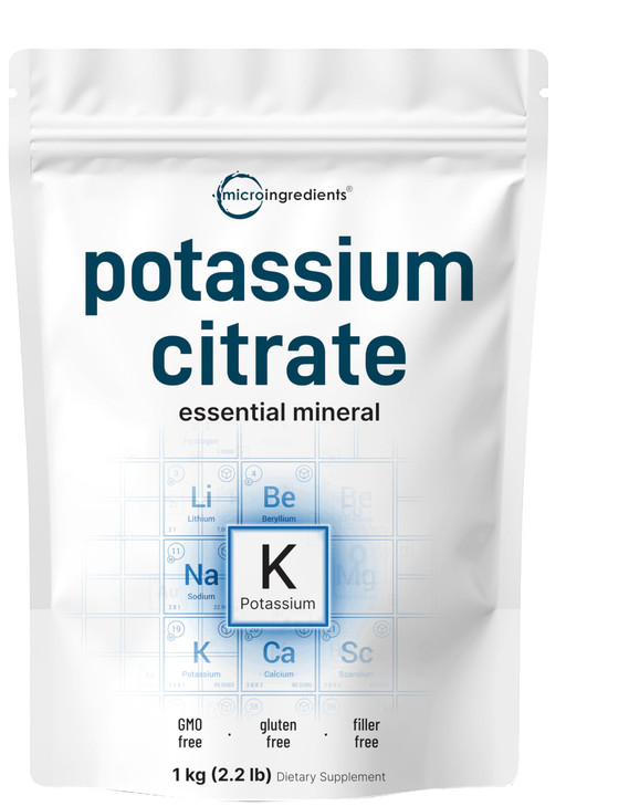 US Origin Potassium Citrate Powder, 1 KG (35 Ounce) | Essential Hydration Electrolyte Supplement | Vegan Friendly
