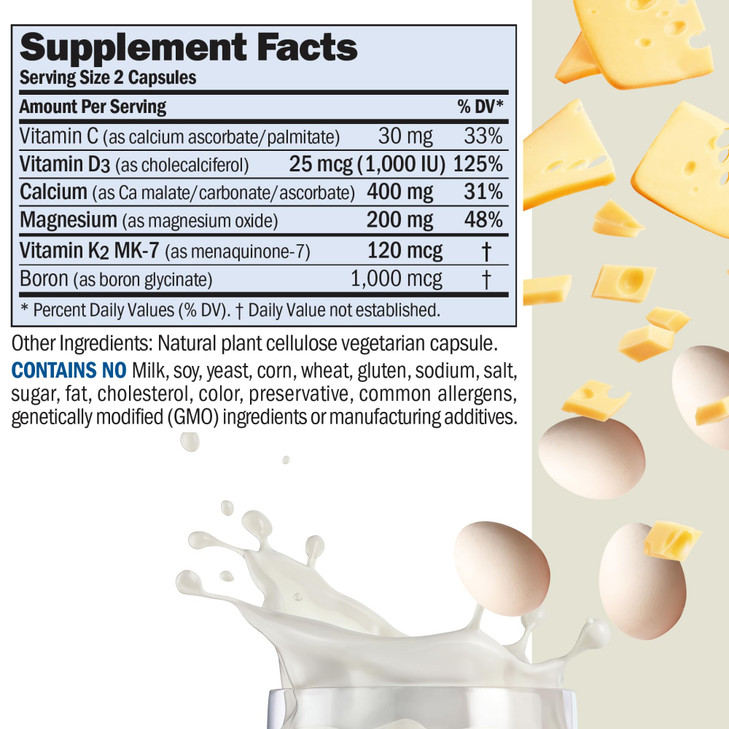 ANDREW LESSMAN Ultimate Calcium-Magnesium Intensive Care with Vitamin D3 & K2 MK7-120 mcg - 720 Capsules  Bone and Skeleton Health Essentials. Gentl