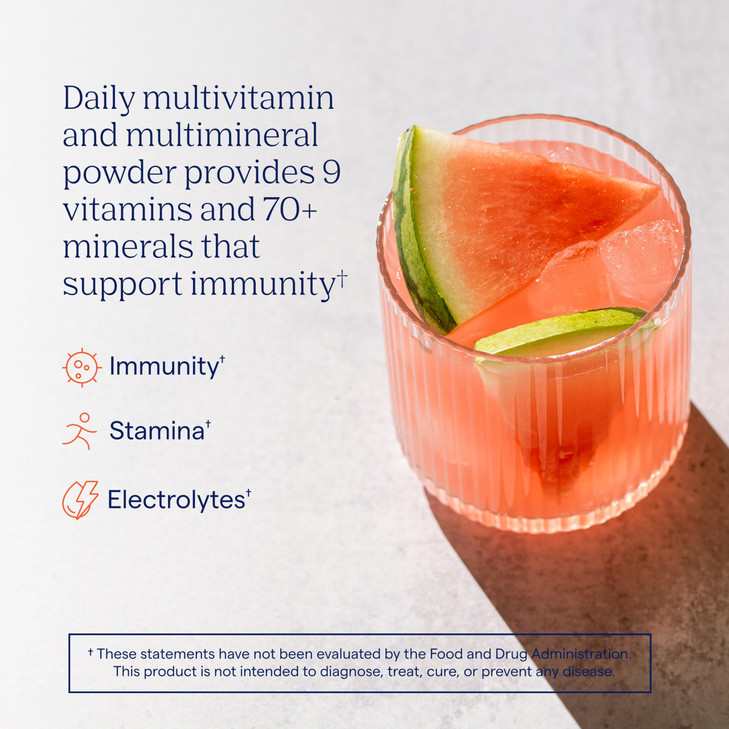 Trace Minerals Power Pak Multivitamin and Multimineral Packets - Electrolyte Support - 1200 mg Vitamin C plus 70+ Trace Minerals - Watermelon Flavor