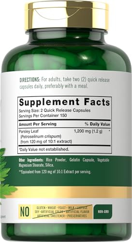 Carlyle Parsley Leaf Capsules | 300 Count | Non-GMO, Gluten Free Supplement