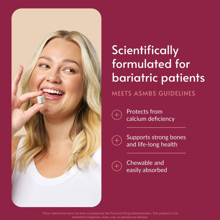 Bariatric Advantage Calcium Citrate Chewy Bites 500 mg - Highly Absorbable & Digestible - Vitamin D3 - Easily Chewable Calcium Supplement - Coconut F