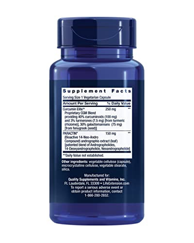 Life Extension Arthro-Immune Joint Support, Curcumin Elite Turmeric Extract, Andrographis paniculata, Supports Mobility and Flexibility, Vegetarian,