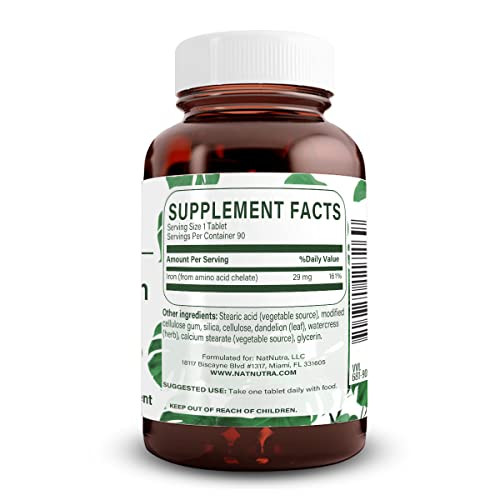 Natural Nutra Chelated Iron Supplement for Men and Women, Nails Health, Helps Enhance Iron Level, Promotes Optimal Absorption, Skin Health, Improves