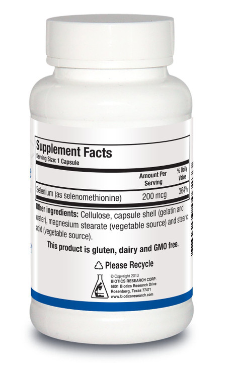 Biotics Research Selenomethionine  High Potency Selenium, Thyroid Gland Function, DNA Production, Cognitive Health, Potent Antioxidant. 90 Capsules