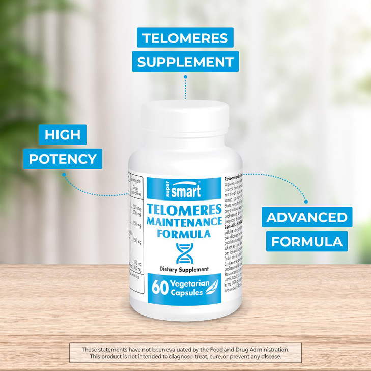 Supersmart - Telomeres Maintenance Formula (High Potency) - with Polyphenols, Catechins, EGCG, D-Gamma-Tocotrienols - Telomeres Supplement | Non-GMO
