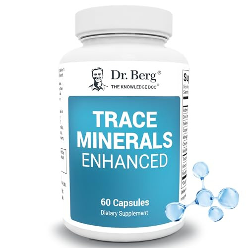 Dr. Berg Trace Minerals Enhanced Complex - Complete with 70+ Minerals Including 10 mg of Zinc - Dietary Supplement - 60 Capsules