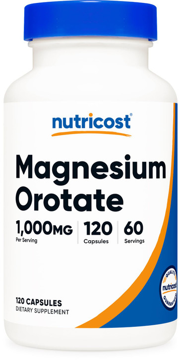 Nutricost Magnesium Orotate Capsules 1000mg, 120 Caps - 60 Servings, 500mg Per Capsule, Non-GMO, Gluten Free