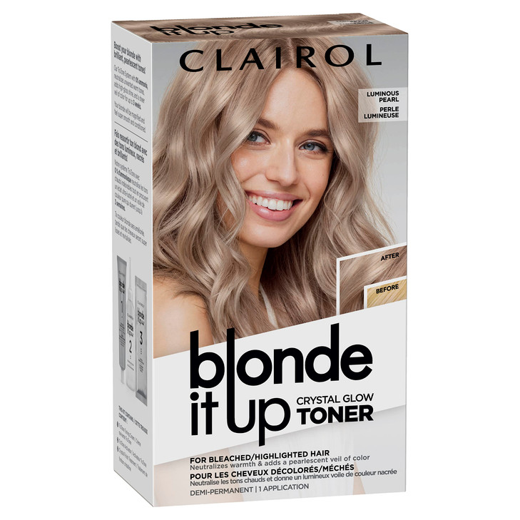 Clairol Blonde It Up Crystal Glow Toners Demi-Permanent Hair Dye, Luminous Pearl Hair Color, Pack of 1