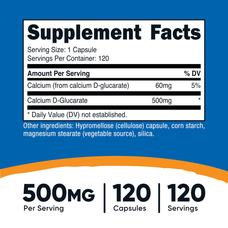 Nutricost Calcium D-Glucarate 500mg, 120 Capsules - Gluten Free, Non-GMO, Vegetarian Friendly