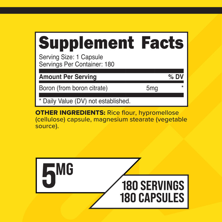 PrimaForce Boron Capsules 5mg, 180 Vegetarian Capsules