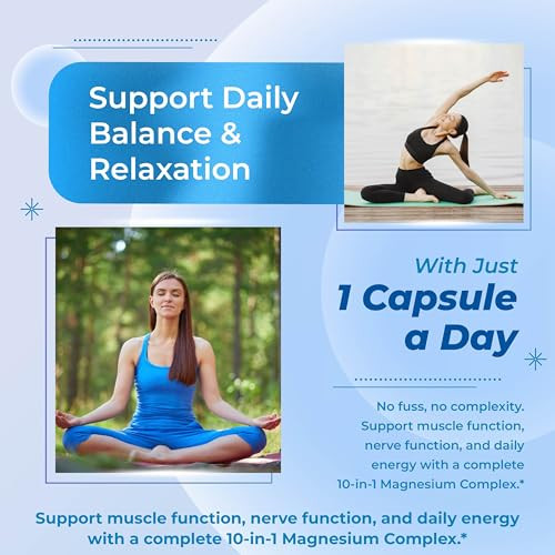 Magnesium 5-in-1 Complex - - X5 Absorption, Muscle, Support Restful Sleep (150-day Supply (Pack of 1))