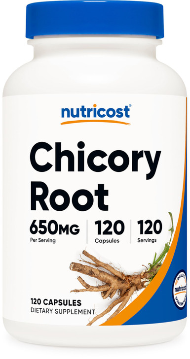 Nutricost Chicory Root 650mg Per Capsule - 120 Plant-Based Capsules, Non-GMO, Gluten Free
