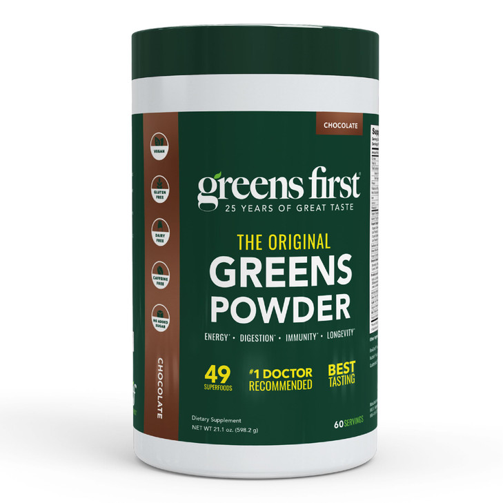 Greens First Original Greens Powder - 49 Superfoods - Organic Fruits & Veggies - Prebiotics, Probiotics, Digestive Enzymes - Antioxidant Smoothie - D