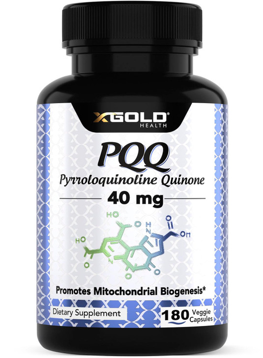 X Gold Health Mitochondrial Energy Optimizer with PQQ 40mg Energy Supplement for Healthy Mitochondria - Pyrroloquinoline Quinone - Gluten-Free, Non-G