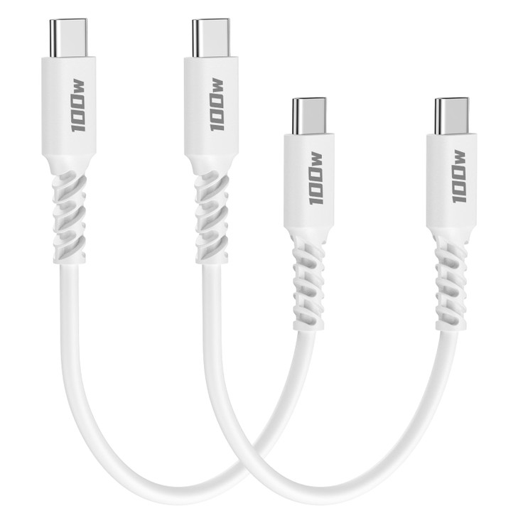 USB C to USB C Cable 100W [1ft 2Pack] C to C Cable Fast Charging for iPhone 16 iPhone 15Pro Max, Type C to C Charger Cord for Samsung S24/23,Switch,